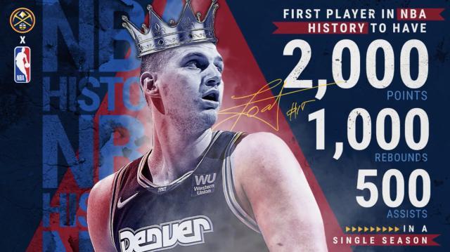 皇冠体育-约基奇单季里程碑前无古人 竞逐MVP他愿顺其自然